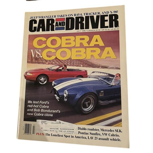 Car and Driver Magazine VTG 1996 February May June July Corvette Cobra Lexus - Picture 6 of 9